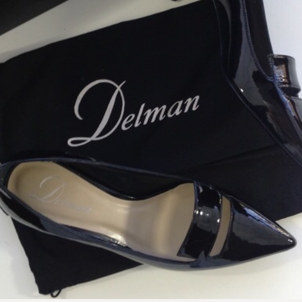 New DELMAN classic black patent pumps 5.5 - Picture 1 of 6